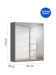Rauch Dark Grey Cameron Mirror 1.8m Sliding Semi-Fitted Wardrobe - Image 4 of 9