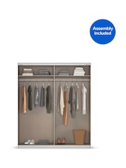 Rauch Dark Grey Cameron Mirror 1.8m Sliding Semi-Fitted Wardrobe - Image 5 of 9