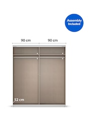 Rauch Dark Grey Cameron Mirror 1.8m Sliding Semi-Fitted Wardrobe - Image 6 of 9