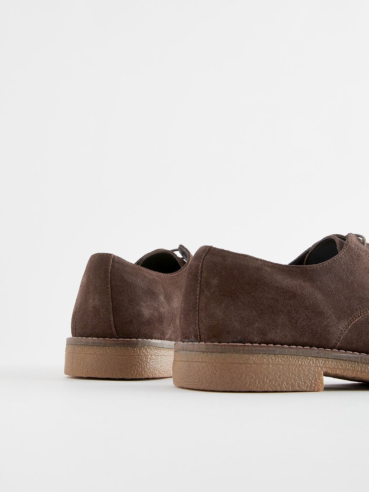Brun - Chaussures derby épaisses en daim - Image 5 of 6