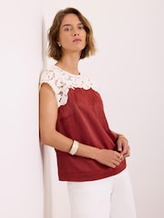 Top din satin și dantelă Mint Velvet - Imaginea 2 din 8