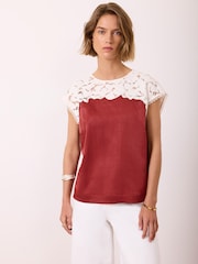 Top din satin și dantelă Mint Velvet - Imaginea 3 din 8