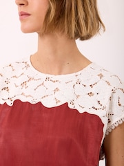 Top din satin și dantelă Mint Velvet - Imaginea 4 din 8