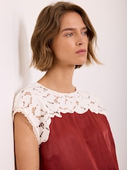 Top din satin și dantelă Mint Velvet - Imaginea 6 din 8