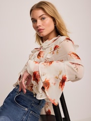 Mint Velvet Cream Ruffle Detail Blouse - Image 1 of 7