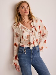 Mint Velvet Cream Ruffle Detail Blouse - Image 2 of 7