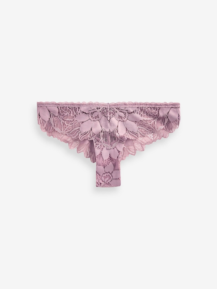 Malve/Violett - Sunflower Brasilianischer Spitzenslip mit Sonnenblumendesign - Bild 5 von 5 Malve/Violett - Sunflower Brasilianischer Spitzenslip mit Sonnenblumendesign - Bild 5 von 5