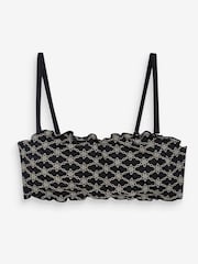 Black/Khaki Embroidered Bandeau Bikini Top - Image 6 of 6