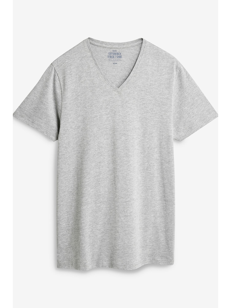 Mischgewebe - T-Shirts mit V-Ausschnitt in normaler Passform aus 100 % Baumwolle, 5er-Pack - Image 4 of 12