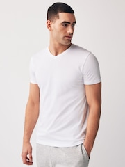 Mixed Regular Fit 100% Cotton V-Neck Underwear T-Shirts 5 Pack - Image 6 of 12