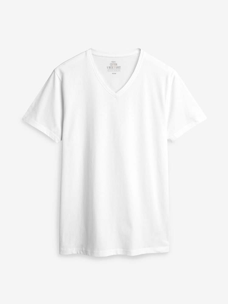 Mischgewebe - T-Shirts mit V-Ausschnitt in normaler Passform aus 100 % Baumwolle, 5er-Pack - Image 8 of 12
