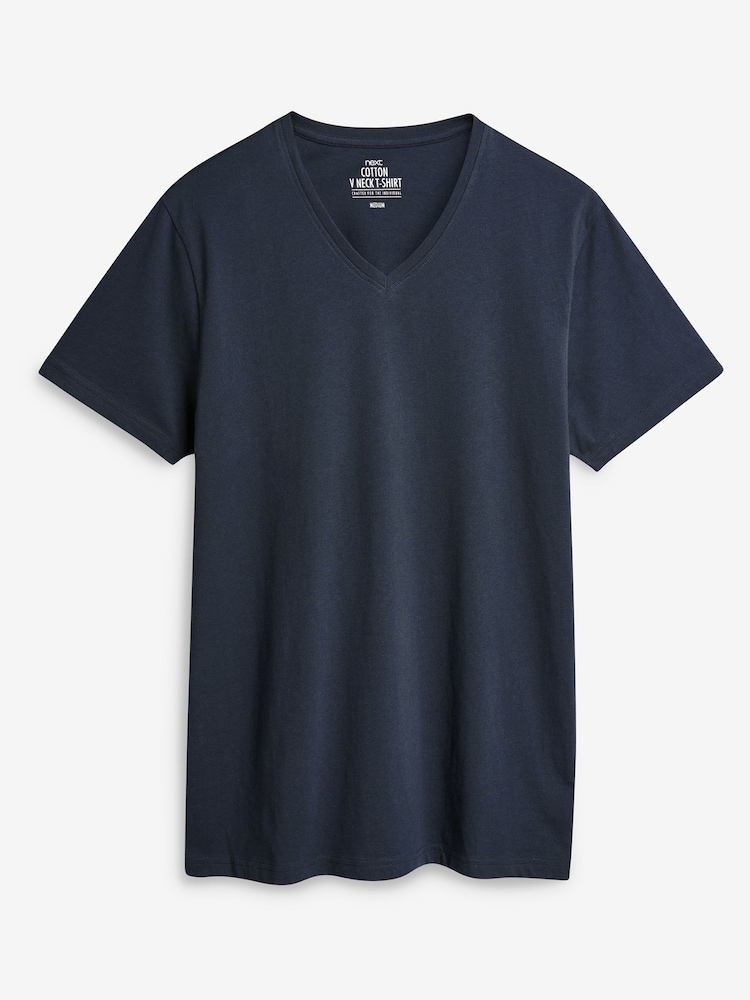 Mischgewebe - T-Shirts mit V-Ausschnitt in normaler Passform aus 100 % Baumwolle, 5er-Pack - Image 9 of 12