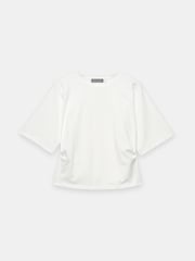 Mint Velvet White Cotton Ruched Waist T-Shirt - Image 6 of 7