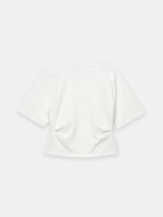 Mint Velvet White Cotton Ruched Waist T-Shirt - Image 7 of 7