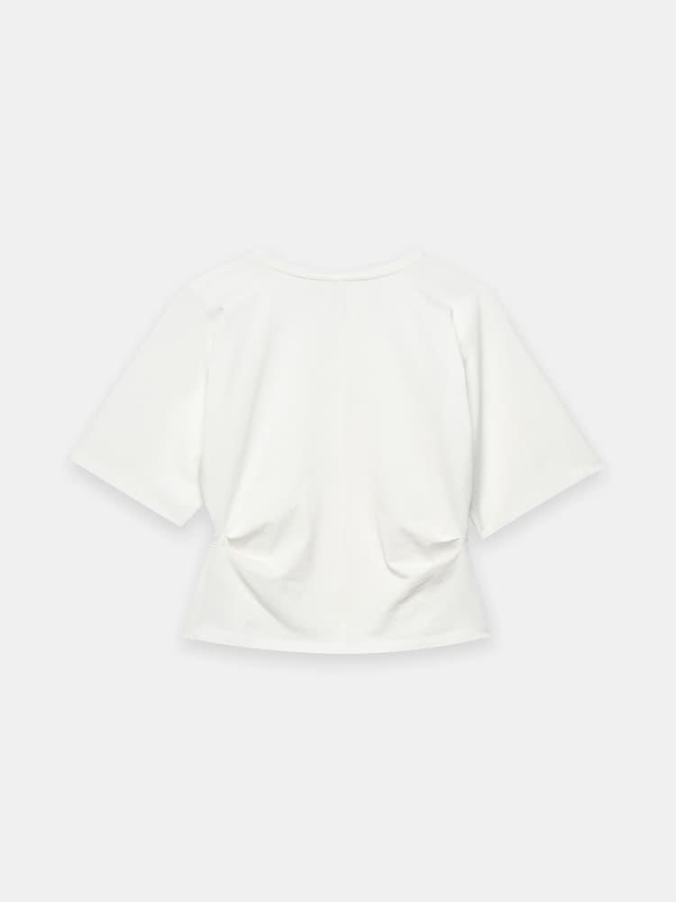 Mint Velvet White Cotton Ruched Waist T-Shirt - Image 7 of 7 Mint Velvet White Cotton Ruched Waist T-Shirt - Image 7 of 7