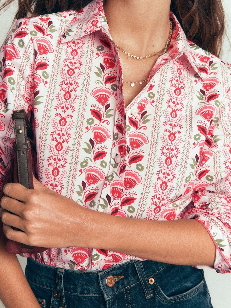Boden Pink Petal New Sienna Cotton Shirt - Image 2 of 5