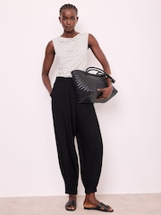 Mint Velvet White Stripe Cowl Neck Top - Image 5 of 8