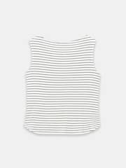 Mint Velvet White Stripe Cowl Neck Top - Image 8 of 8