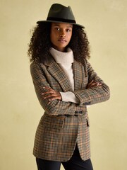 Joules Maude Khaki Green Wool Fedora Hat - Image 3 of 5