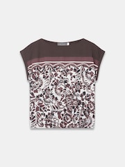 Mint Velvet Brown Floral Print Top - Image 7 of 8