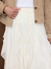 Mint Velvet Cream Ruffle Midi Skirt - Image 5 of 7