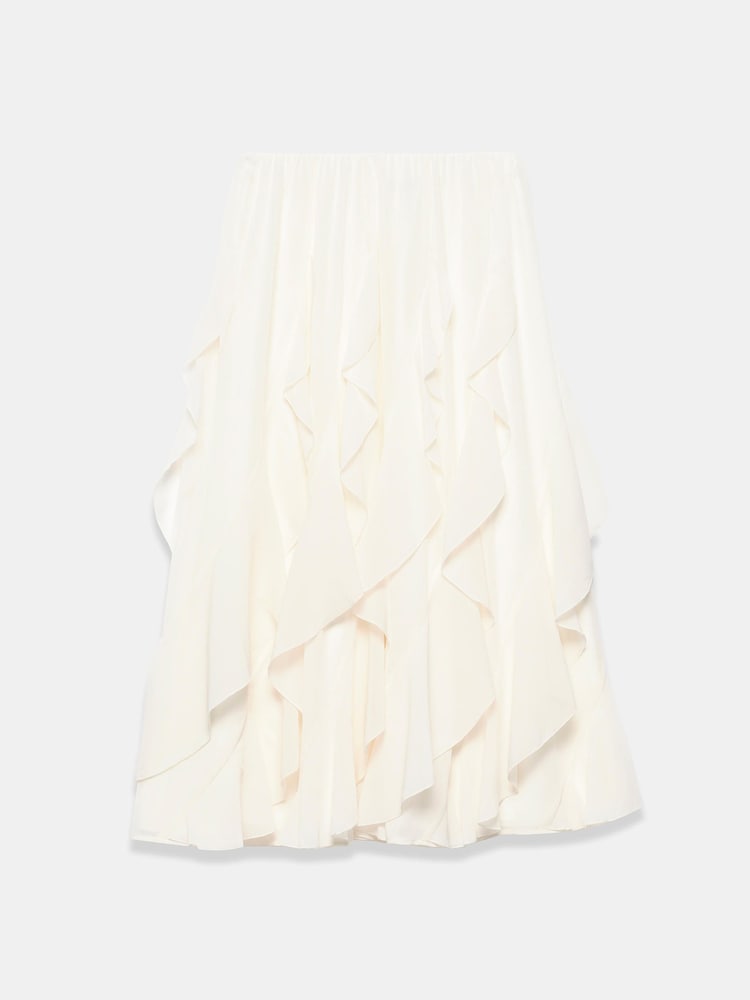 Mint Velvet Cream Ruffle Midi Skirt - Image 7 of 7
