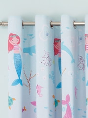 Catherine Lansfield Mermaid Reversible Lined Eyelet Curtains - Imagem 1 de 3