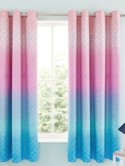 Catherine Lansfield Mermaid Reversible Lined Eyelet Curtains - Imagem 3 de 3