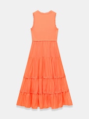 Mint Velvet Orange Crochet Trim Tiered Midi Dress - Image 8 of 8