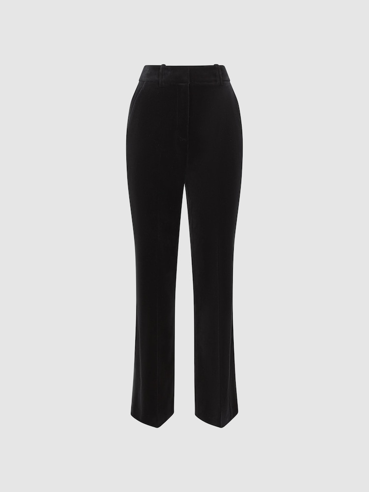 Reiss Black Opal Velvet Flared Suit Trousers - Image 2 of 6