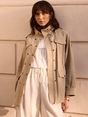 Mint Velvet Green Washed Pocket Shacket - Image 2 of 8