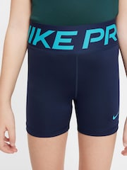 Nike Midnight Navy Pro Dri-FIT 3 Inch Super High Waist Shorts - Image 2 of 6