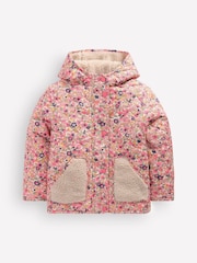 Boden Pink Borg Padded Jacket - Image 1 of 5