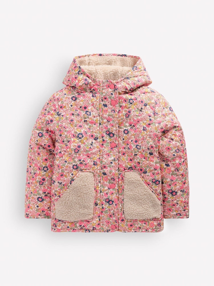 Boden Pink Borg Padded Jacket - Image 1 of 5 Boden Pink Borg Padded Jacket - Image 1 of 5