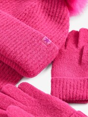 Bright Pink Soft Ribbed Hat, Gloves And Scarf Set (3-16yrs) - Image 5 of 5