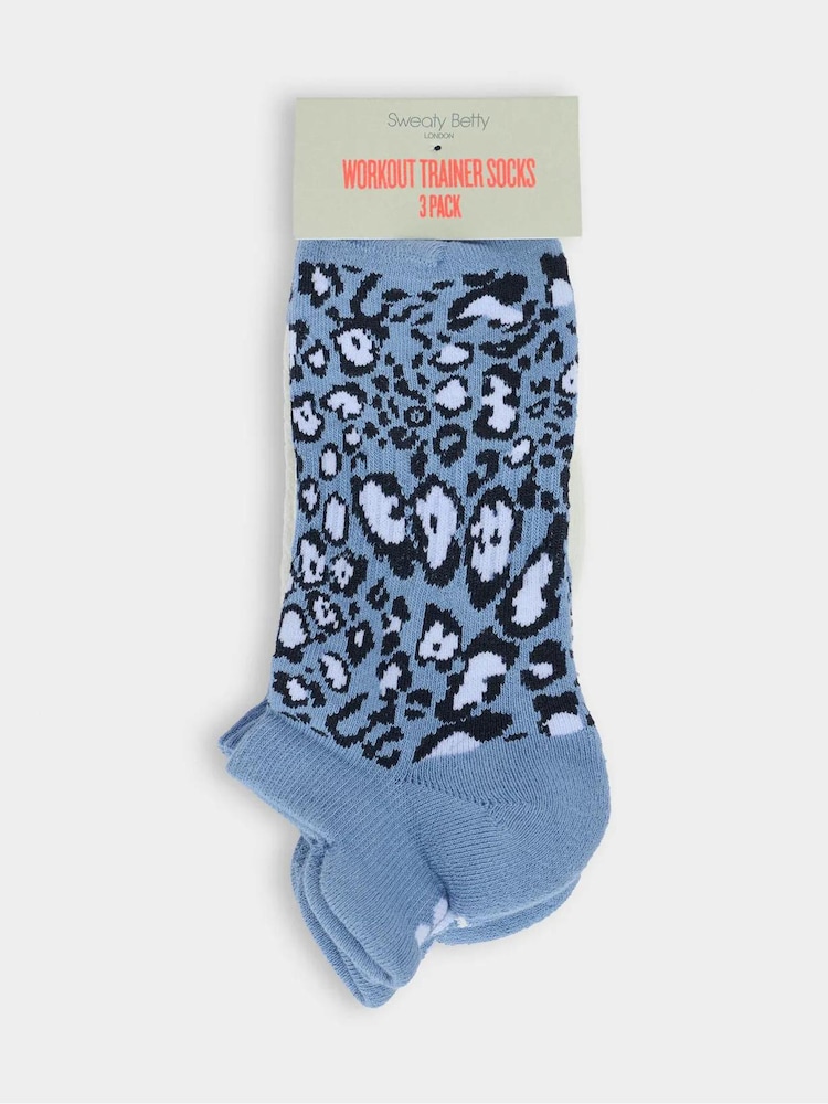 Sweaty Betty Blue Workout Trainer Socks 3 Pack - Image 2 of 4