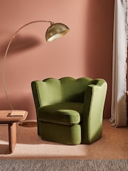 MADE.COM Pistashio Green Velvet Maya Accent Chair - Image 1 of 4