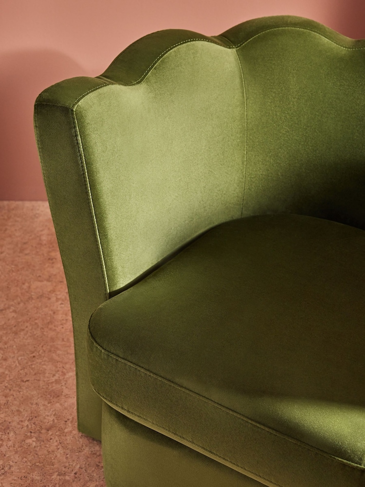 MADE.COM Pistashio Green Velvet Maya Accent Chair - Image 2 of 4