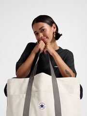 Converse Cream 100% Cotton Chuck Premium Canvas Tote Bag - Image 1 of 7