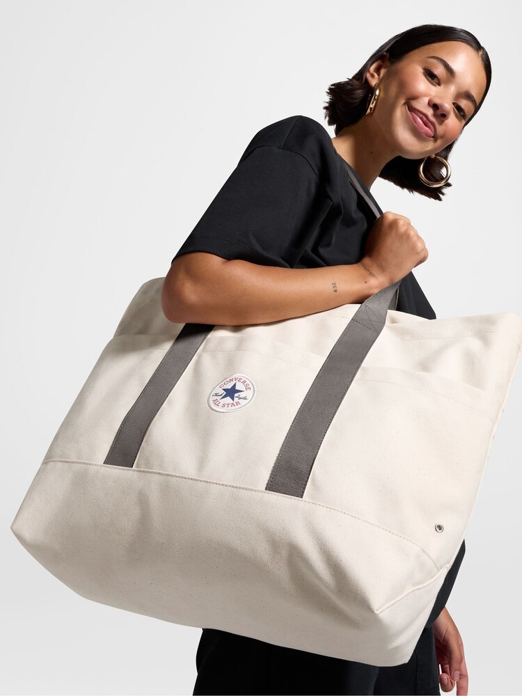 Converse Cream 100% Cotton Chuck Premium Canvas Tote Bag - Image 2 of 7