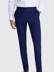 MOSS Navy Blue Tailored Fit Twill Suit Trousers - Image 1 of 4