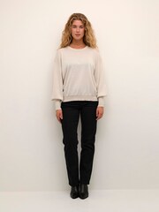 Kaffe Regina Metallic Knit Pullover White Jumper - Image 3 of 6