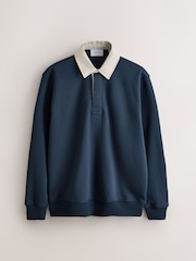 Navy Blue Rugby Polo Sweatshirt - Image 1 of 3