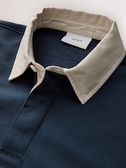 Navy Blue Rugby Polo Sweatshirt - Image 2 of 3