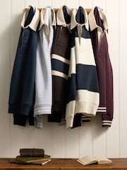 Navy Blue Rugby Polo Sweatshirt - Image 4 of 9