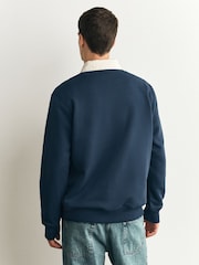 Navy Blue Rugby Polo Sweatshirt - Image 5 of 9