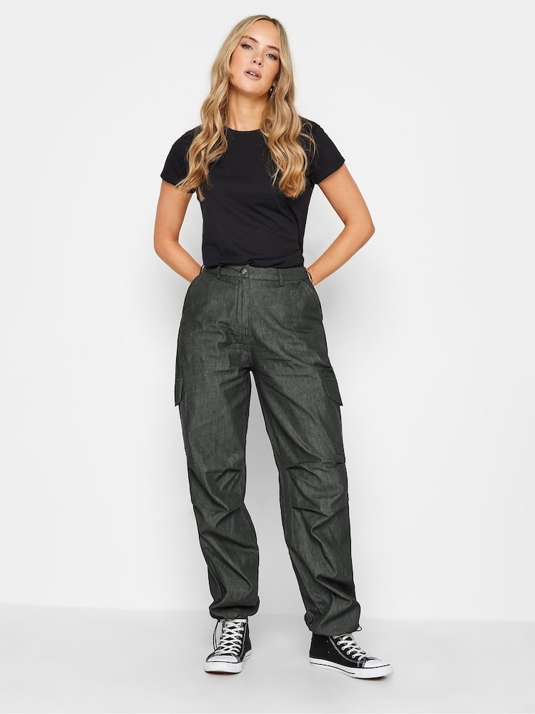Long Tall Sally Black Parachute Trousers - Image 2 of 4
