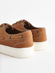 Tan Brown Lace Up Boat Shoes - Image 3 of 6