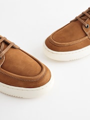 Tan Brown Lace Up Boat Shoes - Image 5 of 6