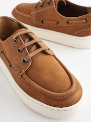 Tan Brown Lace Up Boat Shoes - Image 6 of 6